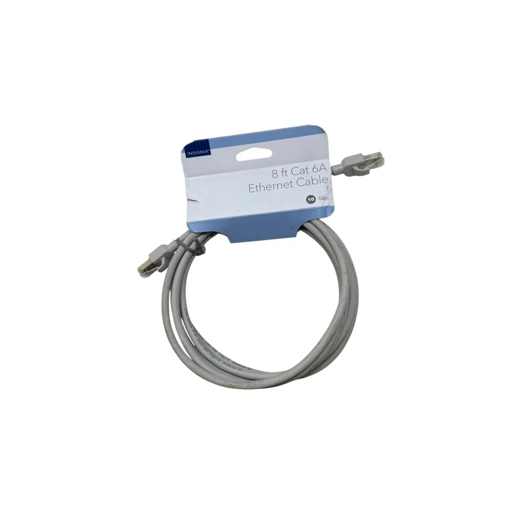 Insignia Ethernet Cable Unisex 8ft Gray Cat 6A 10Gbps S/FTP NS-NC6A826
